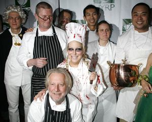 Bette Midler with guest Chefs Kurt Gutenbrunner, Fergus Henderson and April Bloom

 Photo