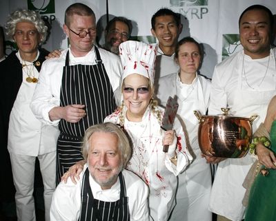 Bette Midler with guest Chefs Kurt Gutenbrunner, Fergus Henderson and April Bloom

 Photo