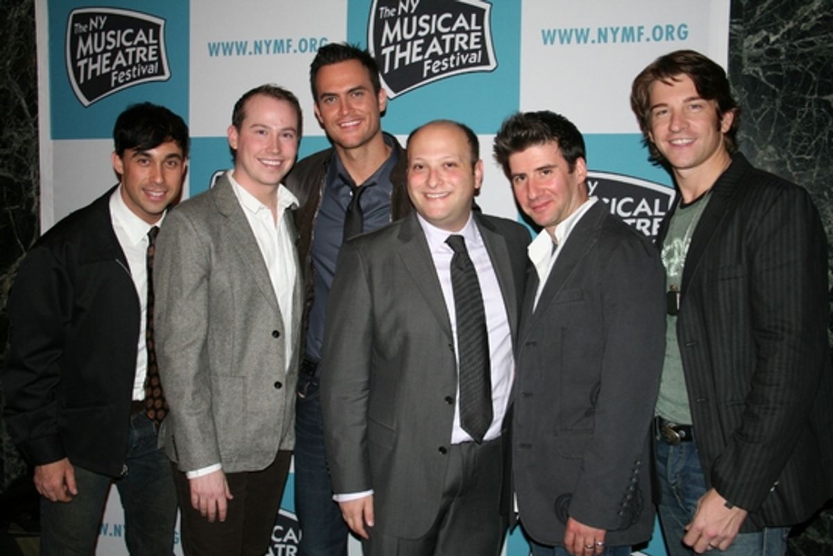 
Ryan Duncan, Tyler Maynard, Cheyenne Jackson, Isaac Robert Hurwitz, David Josefsberg and Andy Karl

 at 