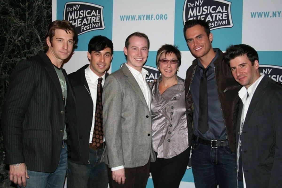 Andy Karl, Ryan Duncan, Tyler Maynard, Robyn Goodman, Cheyenne Jackson and David Josefsberg

 at 