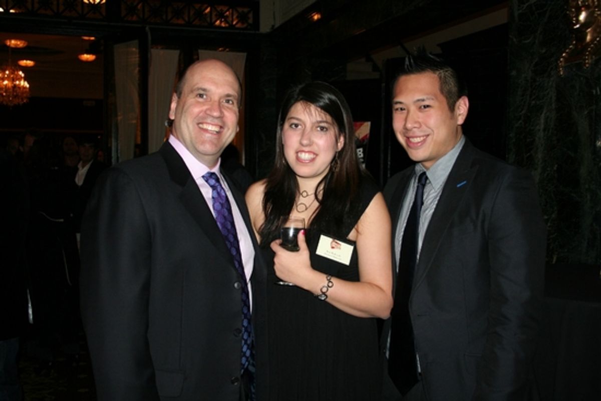 Larry Pressgrove, Eve Rybnick (NYMF Operations Associate) and Eric Louie (NYMF Senior Associate Producer)

 at 