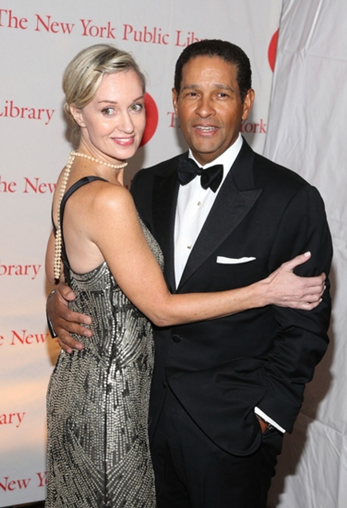 Bryant Gumbell and wife Hillary at NYPL 'Library Lions' Benefit Honoring Albee, Ephron, Bryan and Rushdie