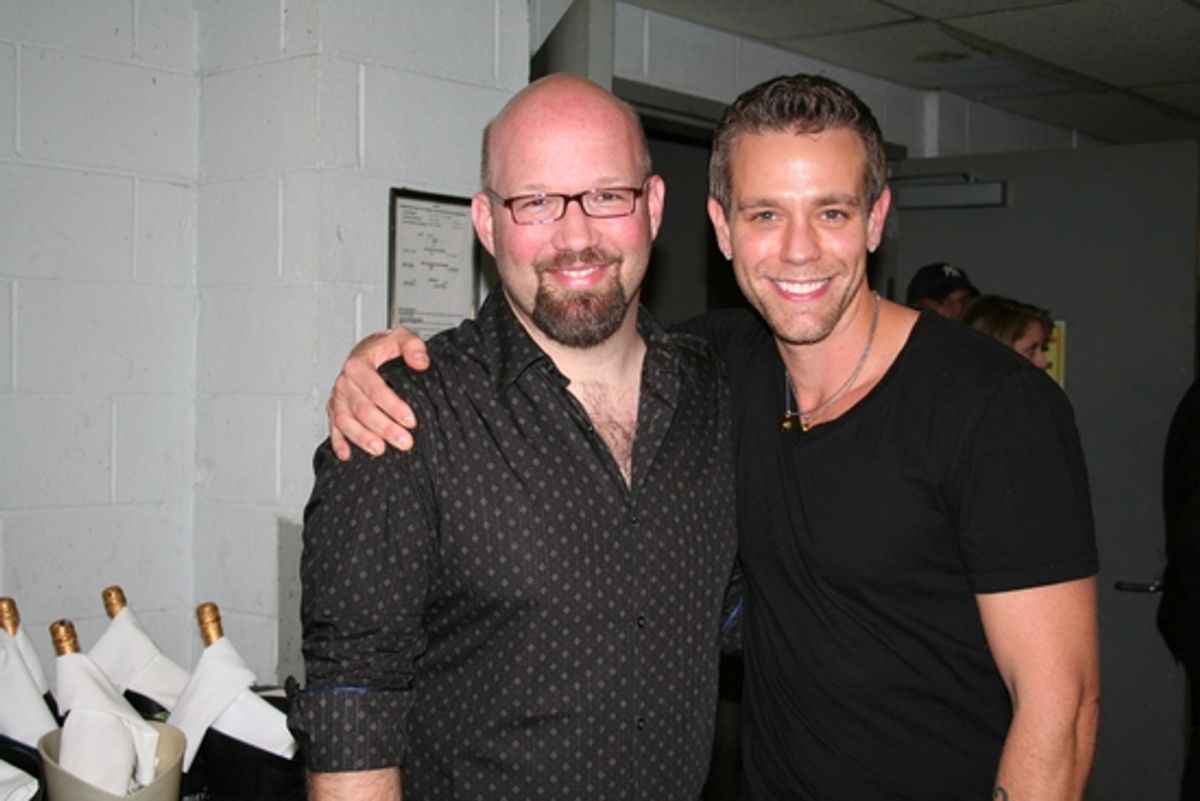 Scott Coulter and Adam Pascal at Backstage at the DRIFT Benefit