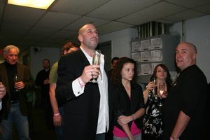 Jeremy Schonfeld making a toast thanking the cast, crew and creative team

 Photo