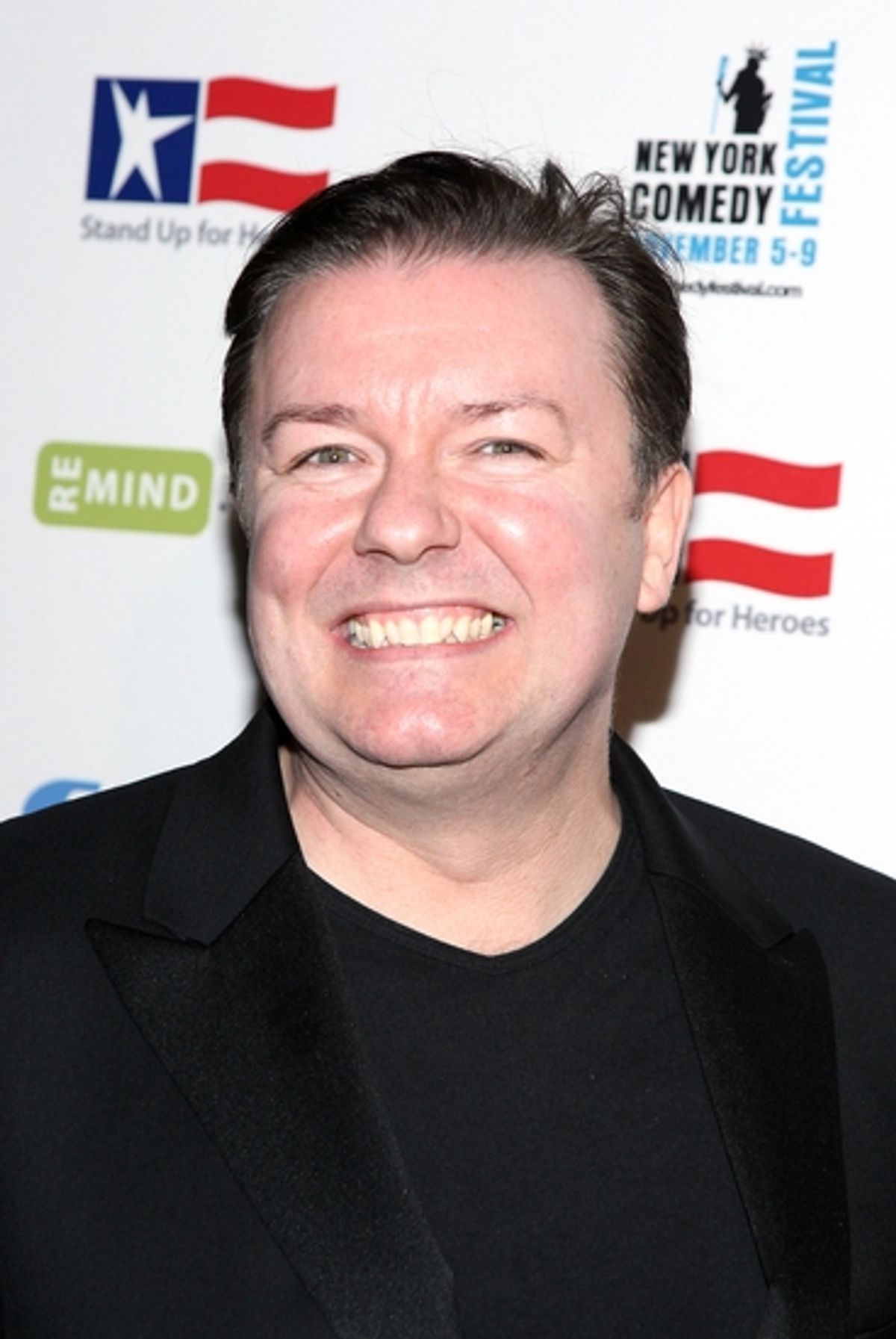 Ricky Gervais at Regis Philbin Hosts STAND UP FOR HEROES at the New York Comedy Festival