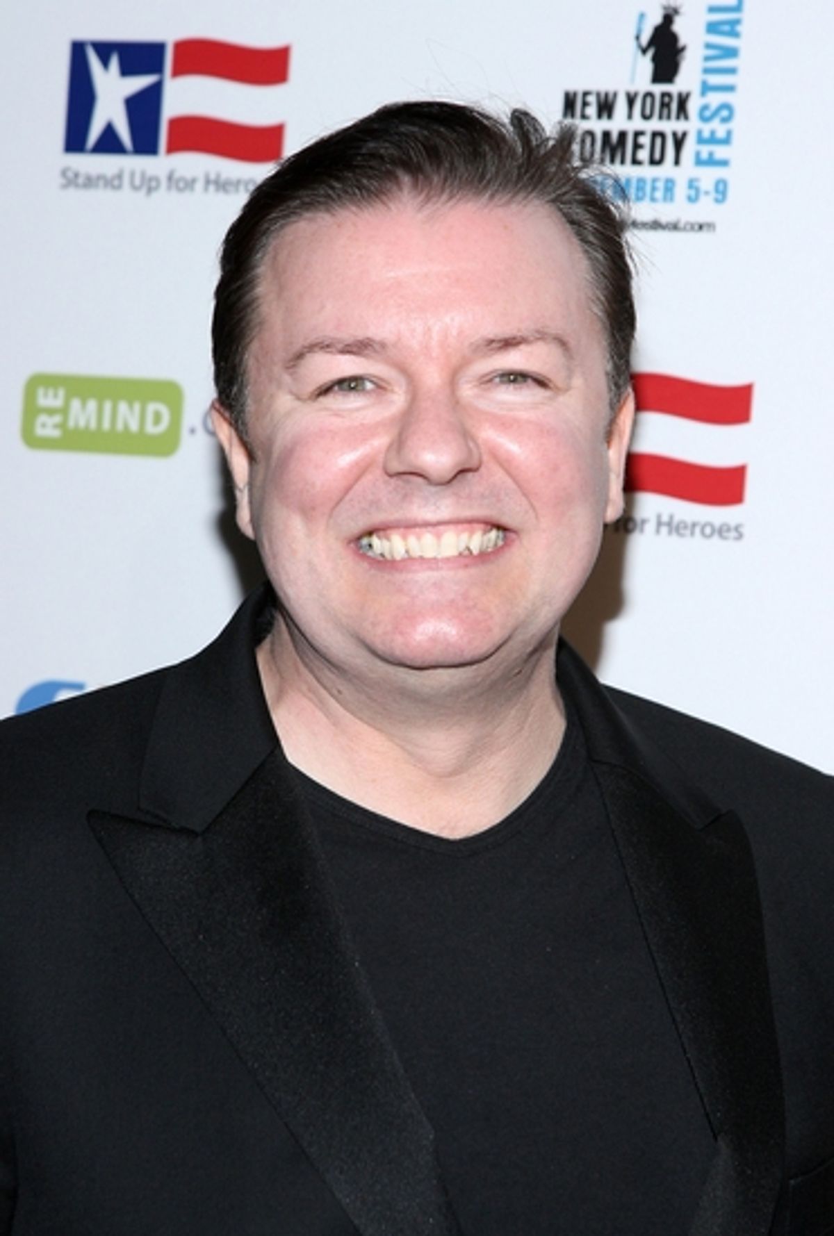 Ricky Gervais at Regis Philbin Hosts STAND UP FOR HEROES at the New York Comedy Festival