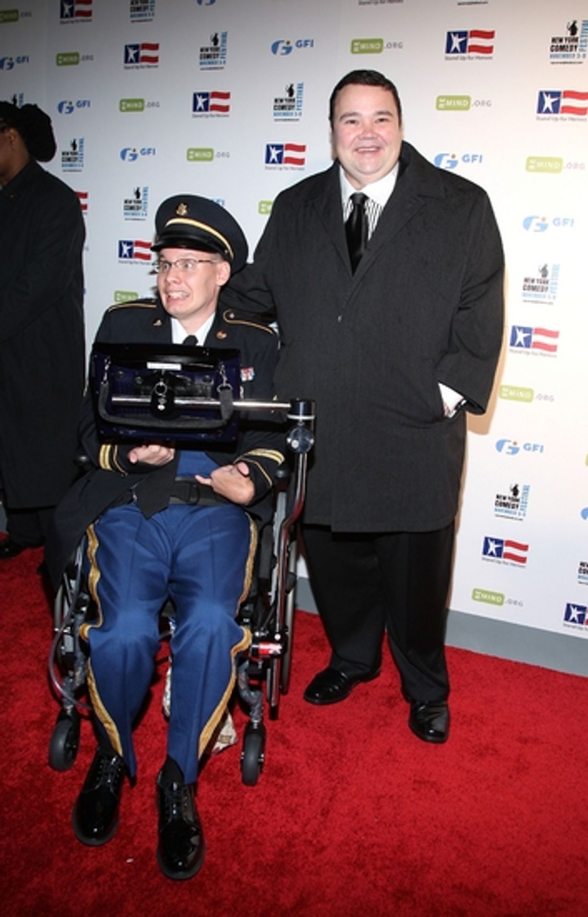 John Pinette and Service Man at Regis Philbin Hosts STAND UP FOR HEROES at the New York Comedy Festival