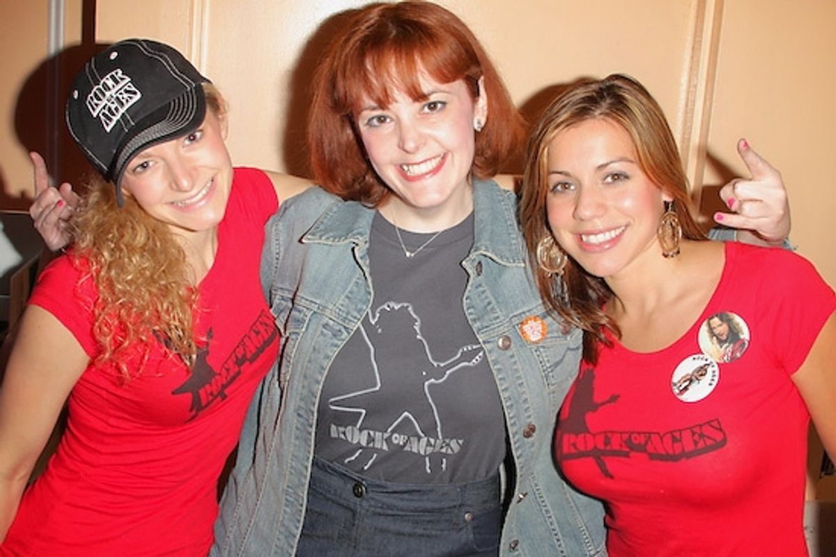 Lauren Molina and Angel Reed with Miss Lizzy - Rock of Ages' #1 Fan

 at 