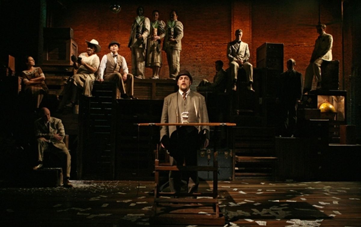 Alexander Gemignani (front) and Michael Cerveris at 