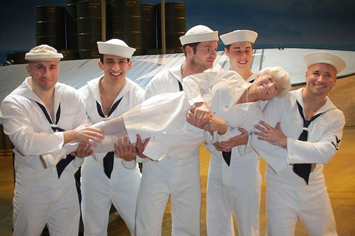 Edith Shain with Victor Hawks, Charlie Brady, Mick Mayo, Christian Delcroix, and Michael Arnold

 at 