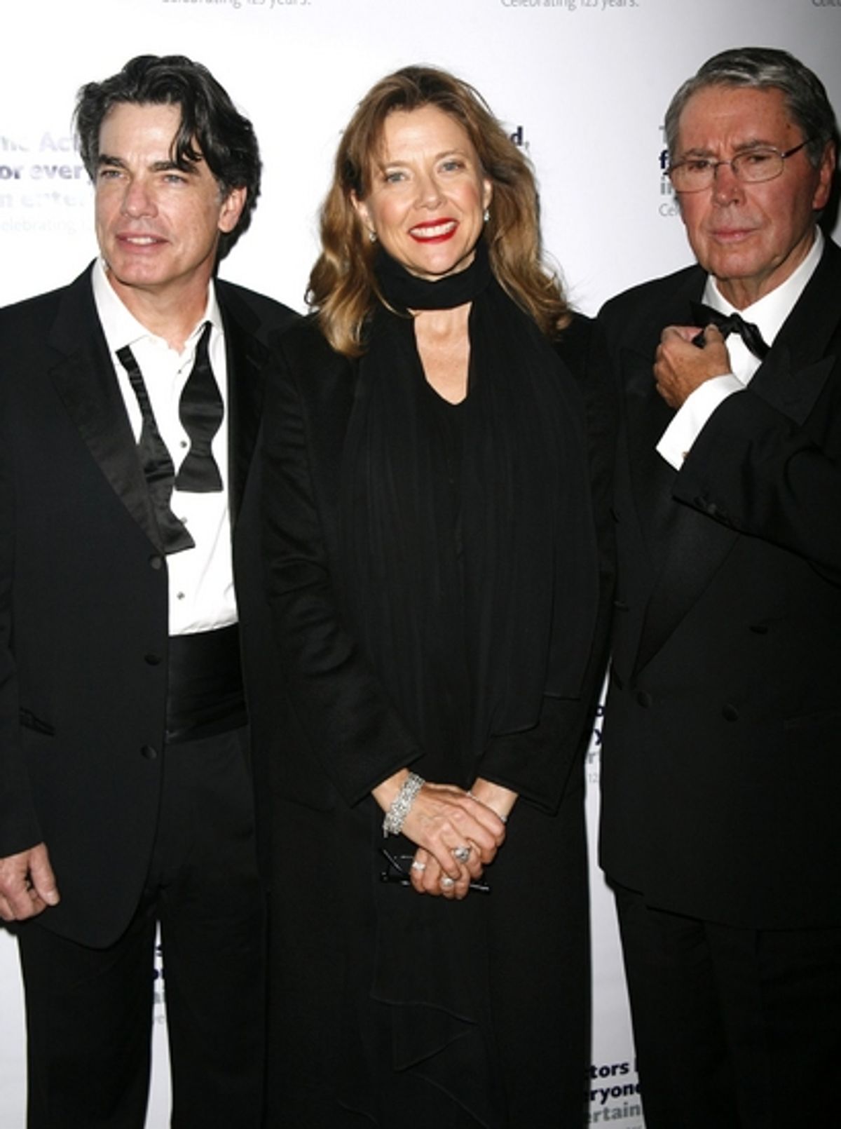 Peter Gallagher, Annette Bening and Brian Bedford at ALL ABOUT EVE After Party