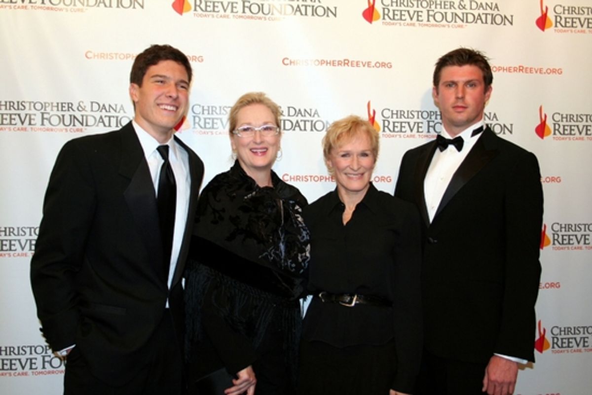 Will Reeve, Meryl Streep, Glenn Close and Matthew Reeve at 