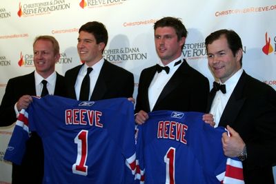 Brian Leetch, Will Reeve, Matthew Reeve and Mike Richter Photo