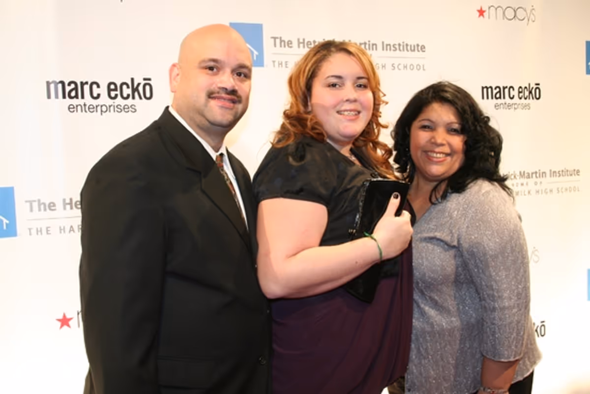 Judith Torres with her parents Ruben Figuroa and Daisy Figuroa at The 2008 Emery Awards Gala