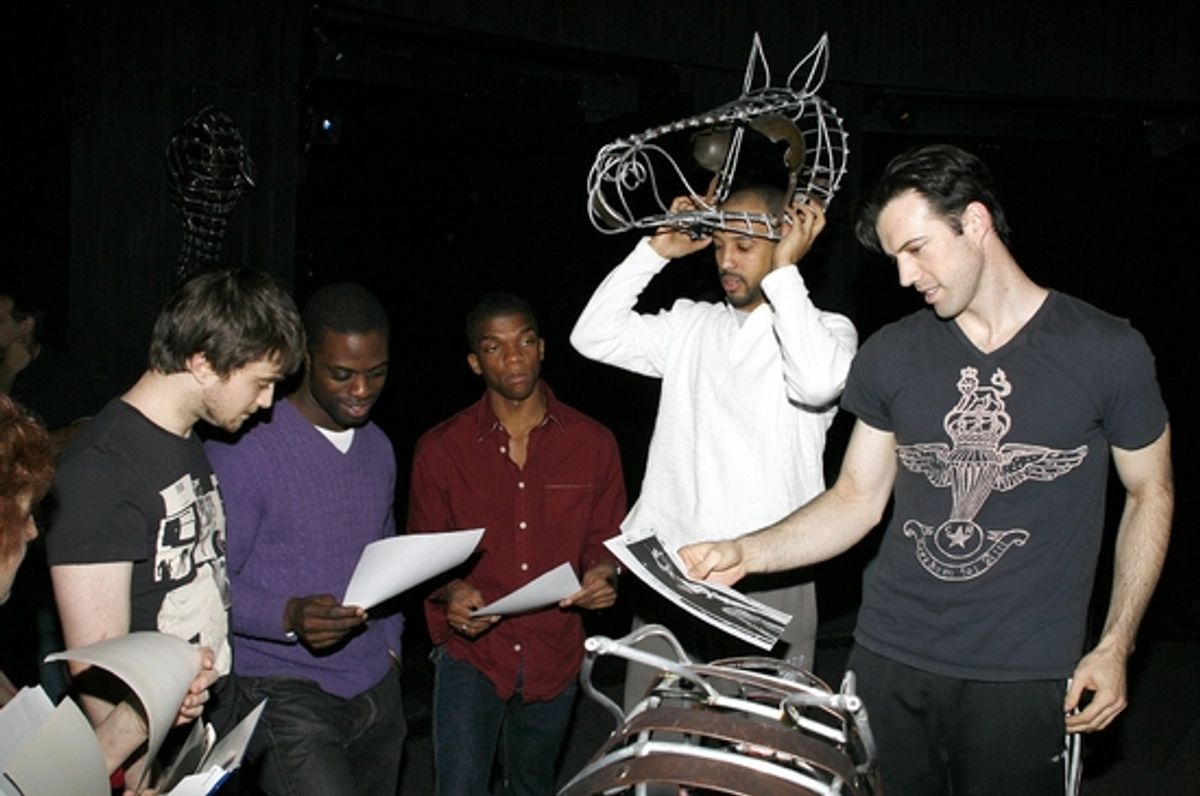 Elaine Bromka, Daniel Radcliffe, Adesola Osakalumi, Kevin Boseman, Marc Spaulding and Lorenzo Pisoni at 
