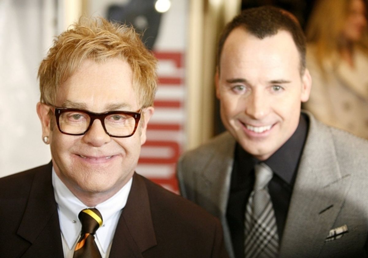 Elton John and David Furnish at 