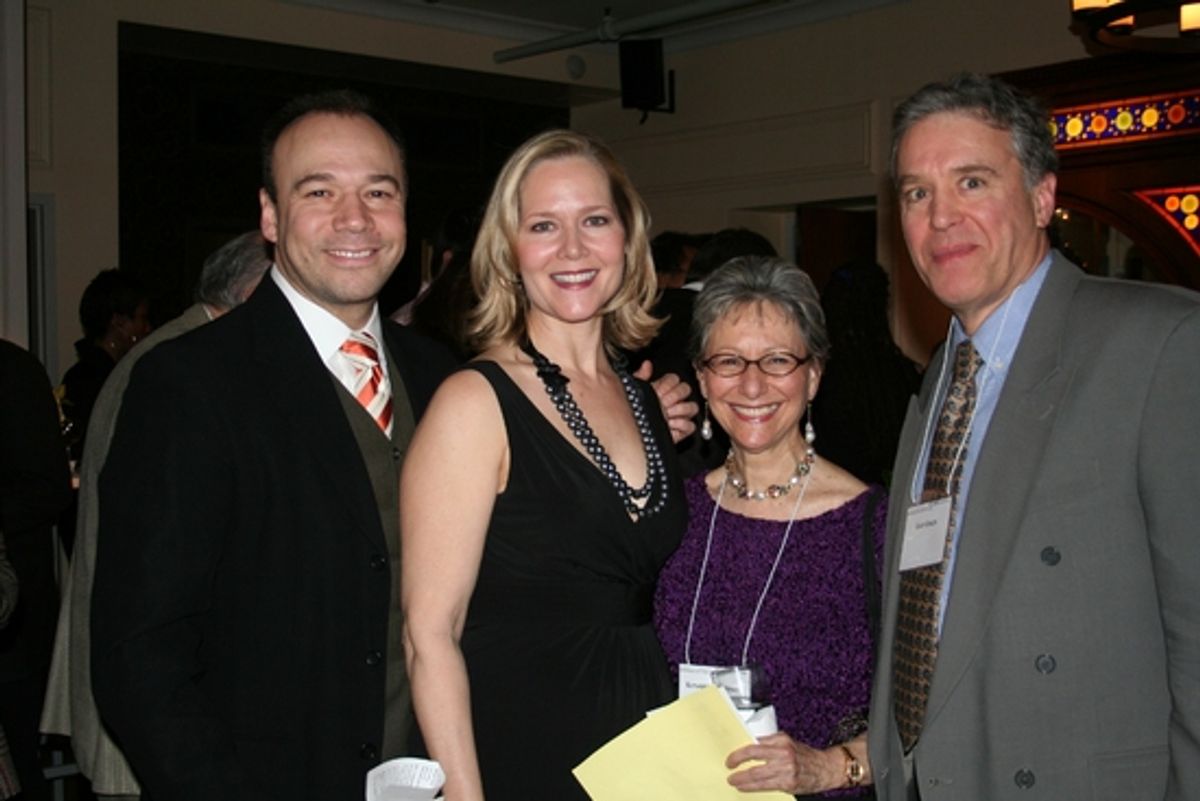 Danny Burstein, Rebecca Luker, NYS Arts Honoree Elysabeth Kleinhans (59E59 Theaters) and Casey Childs (Primary Stages) at 