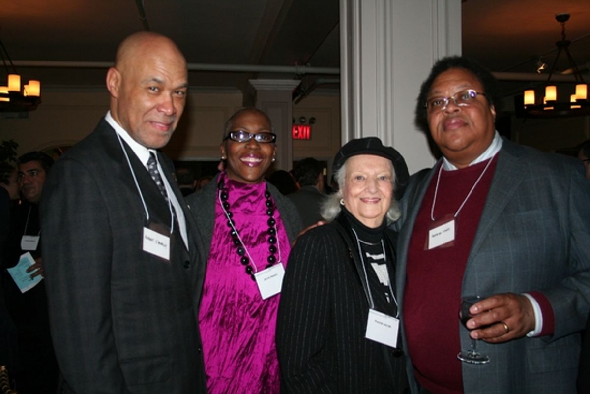 Robert O'Meally, Jackie Harris, NYS Arts Honoree Pheobe Jacobs (Executive VP of the Louis Armstrong Educational Foundation) and George Lewis  at 