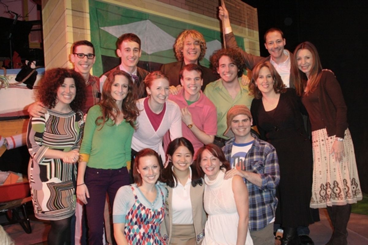 The cast and crew of Dear Edwina with Donna Murphy, Zina Goldrich, and Marcy Heisler at 