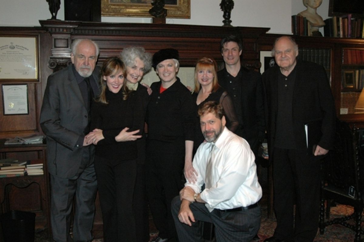 Louis Zorich, Janine LaManana, Mary Beth Peil, Charles Busch, Annie Golden, Gareth Saxe, George S. Irving and in front the director of tonight's show David Staller at 