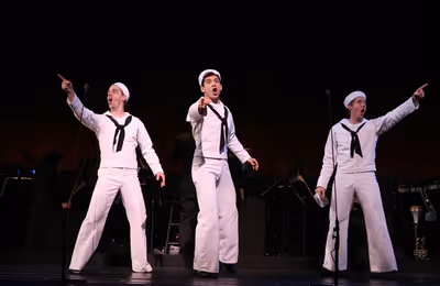 Christian Borle, Tony Yazbeck and Justin Bohon Photo
