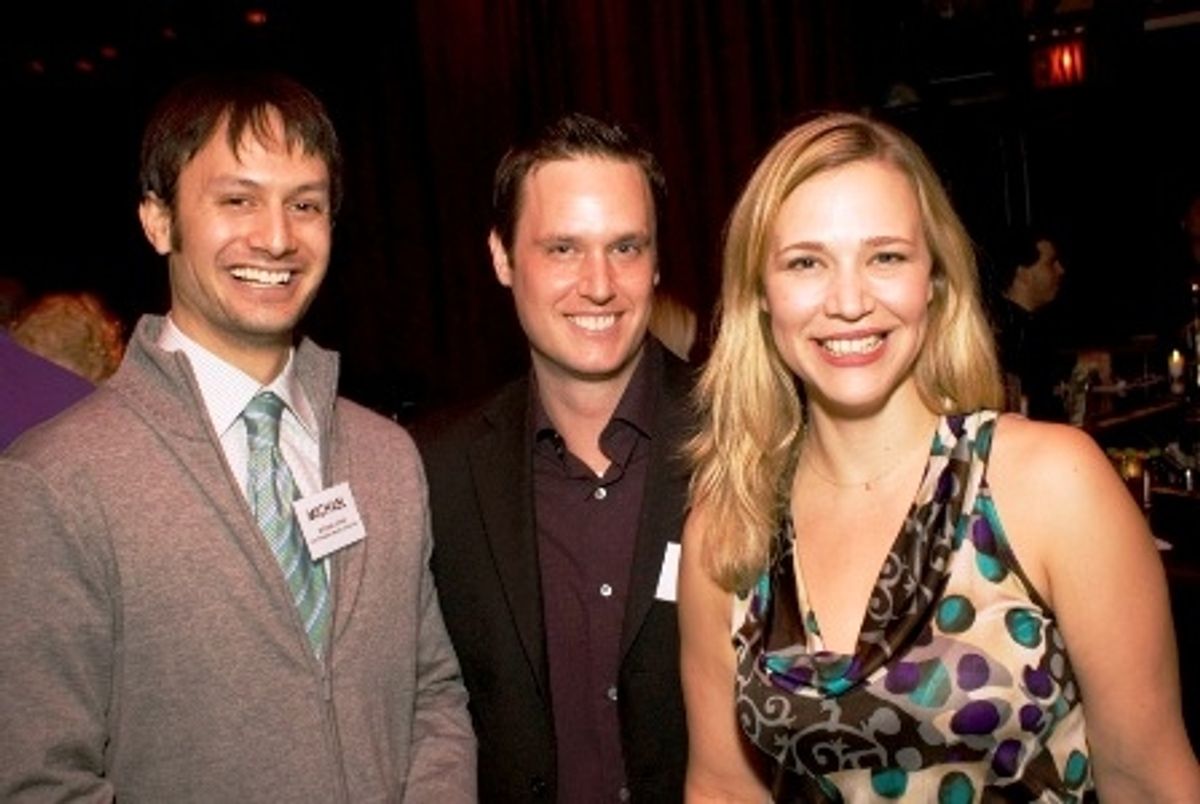 Board Vice-President Michael Kayne, Board Member Jack Little & Co-Artistic Director Tiffany Little Canfield at Sonnet Rep Benefit at Birdland Jazz Club