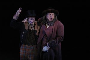 Jason Edward Cook (Artful Dodger) and Sidney J. Burgoyne (Fagin) Reviewing the Situation before bringing the cast on for curtain call @ BroadwayWorld Jason Edward Cook (Artful Dodger) and Sidney J. Burgoyne (Fagin) Reviewing the Situat Photo