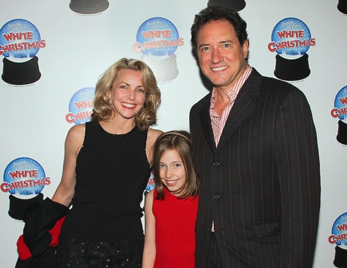 Producer Kevin McCollum with his wife, Lynette Perry-McCollum and daughter at 
