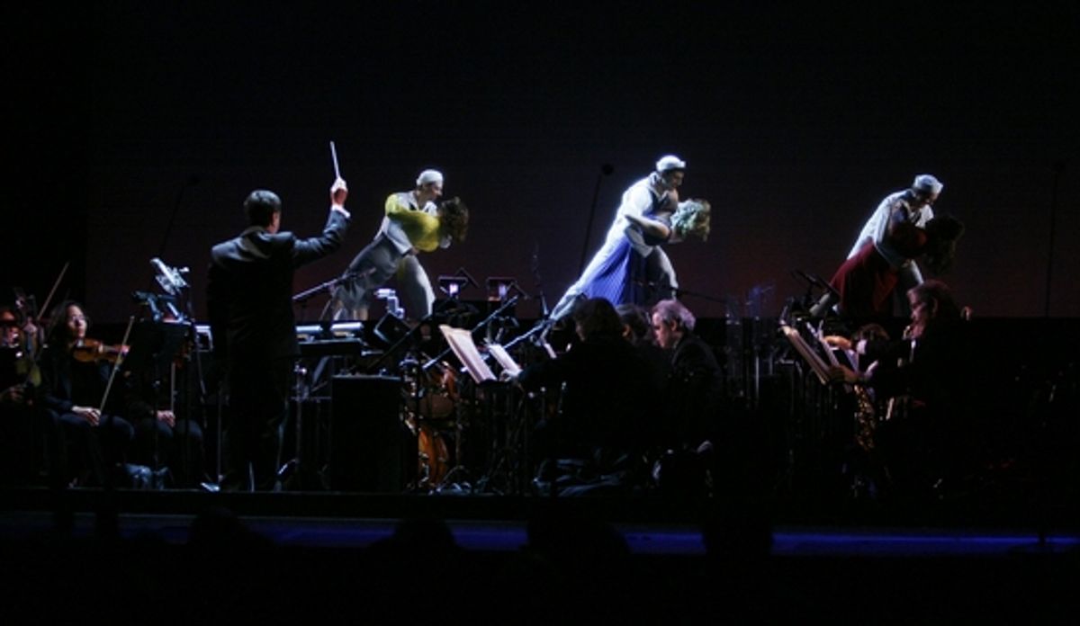 Musical Director Todd Ellison conducts the final moments at ON THE TOWN Curtain Call