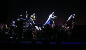 Musical Director Todd Ellison conducts the final moments Photo