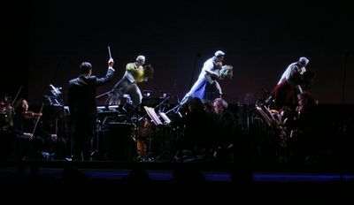 Musical Director Todd Ellison conducts the final moments Photo