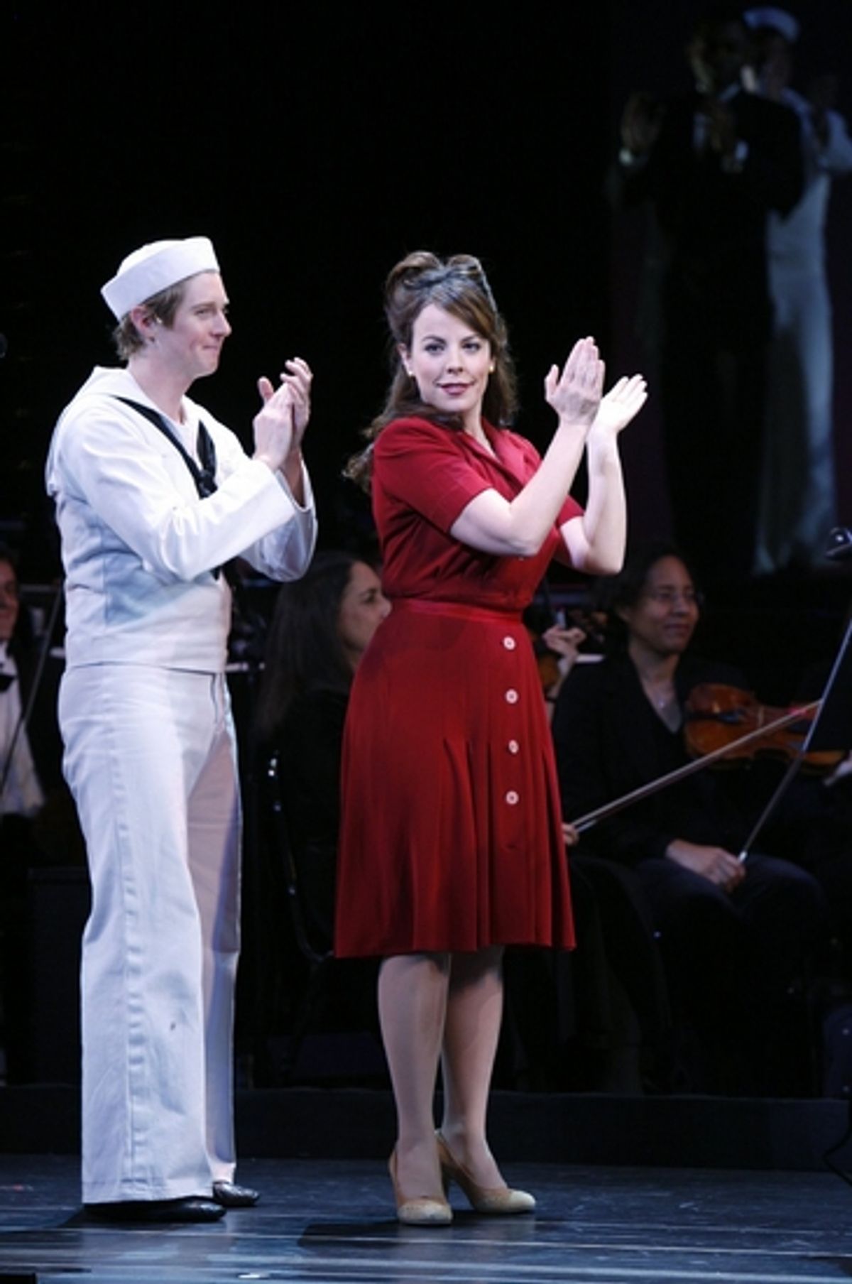 Justin Bohon and Leslie Kritzer at ON THE TOWN Curtain Call