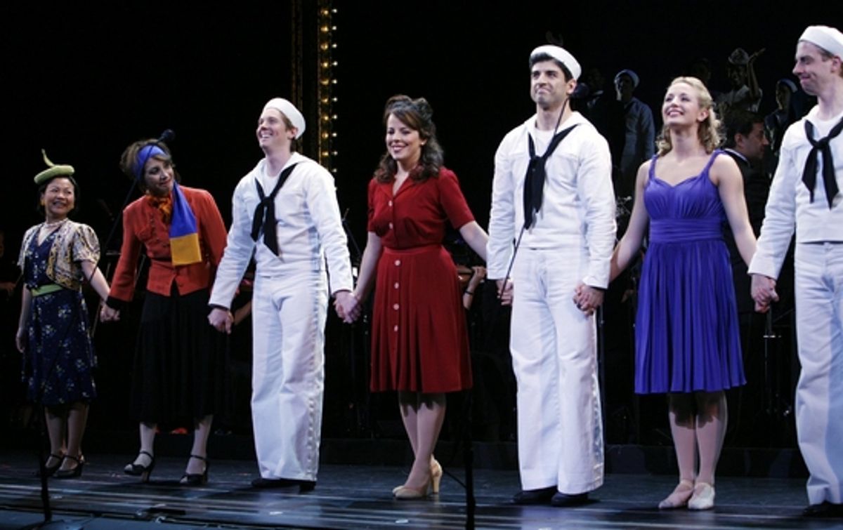 Julyana Soelistyo, Andrea Martin, Justin Bohon, Leslie Kritzer, Tony Yazbeck, Jessica Lee Goldyn and Christian Borle at 