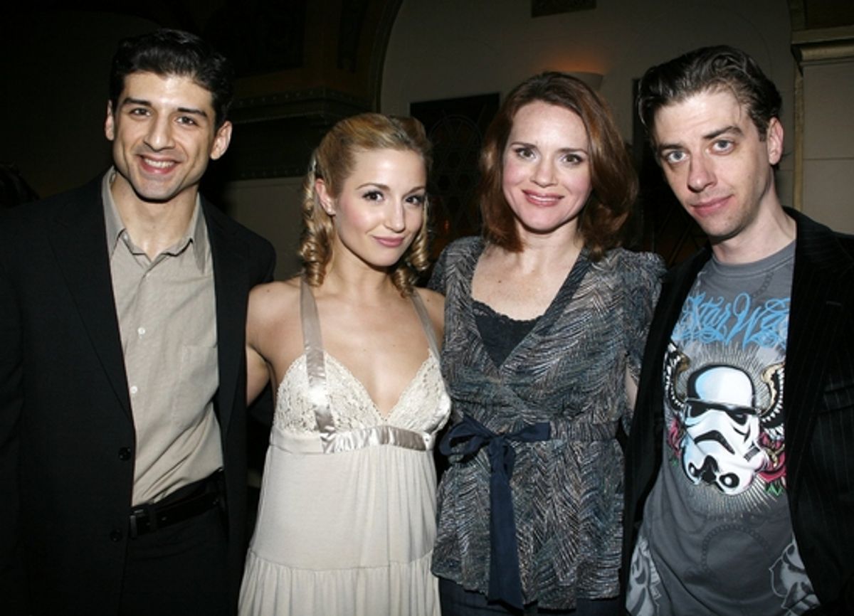 Tony Yazbeck, Jessica Lee Goldyn, Jennifer Laura Thompson and Christian Borle at ON THE TOWN Closing Night Party