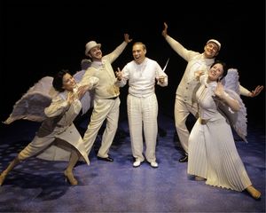 Darin De Paul (as Clarence) and Angels (Kendal Kelly, Michael Scibilia) perform "Wing Photo