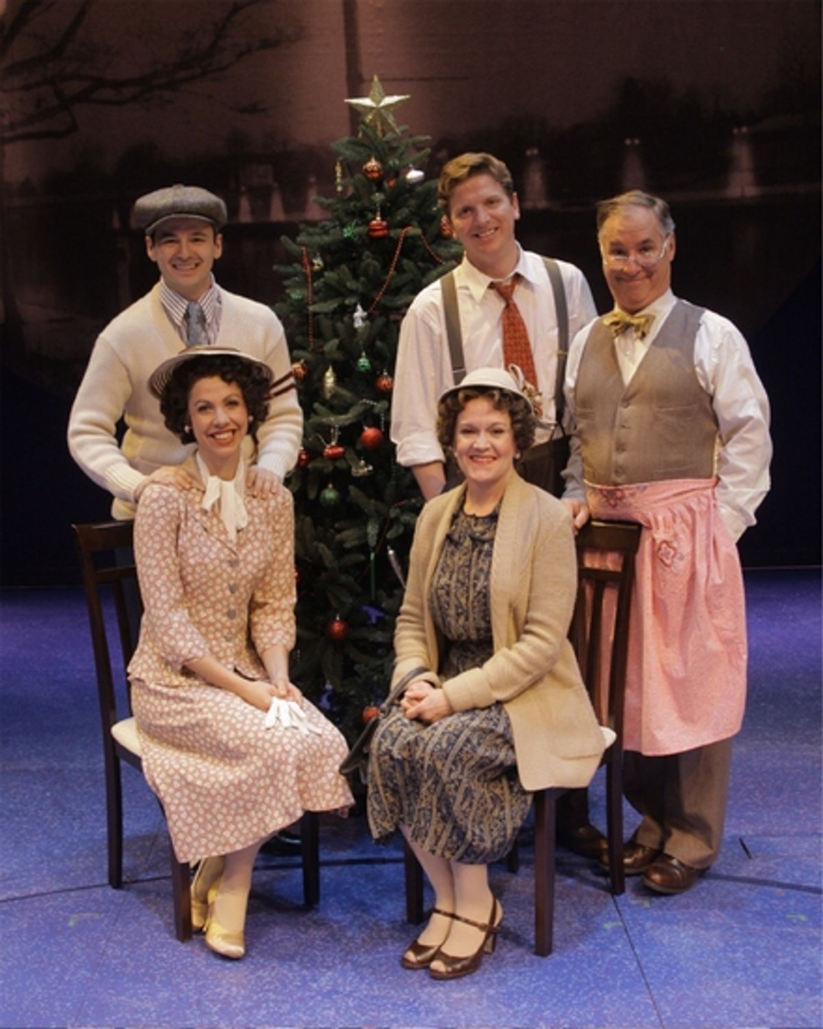 The Baileys (Clockwise from top left) Ryan Foy (as Harry Bailey), Duke Lafoon (as George), Jack Hallett (as Uncle Billy) , Ann Ngaire Martin (as Milly Bailey) and Katie Sina (as Ruth) at 