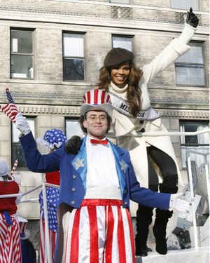 Miss USA 2008 Crystle Stewart and Uncle Sam Photo
