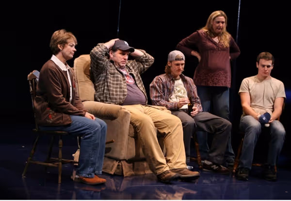 Michele Pawk, Skipp Sudduth, Zachary Booth, Cassie Beck, and Jonathan Groff Photo