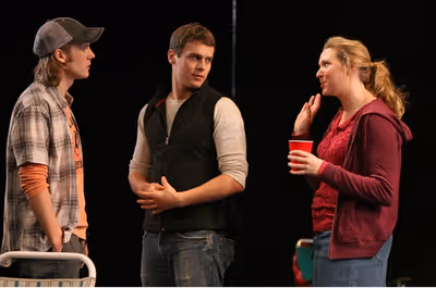 Zachary Booth, Jonathan Groff, and Cassie Beck Photo