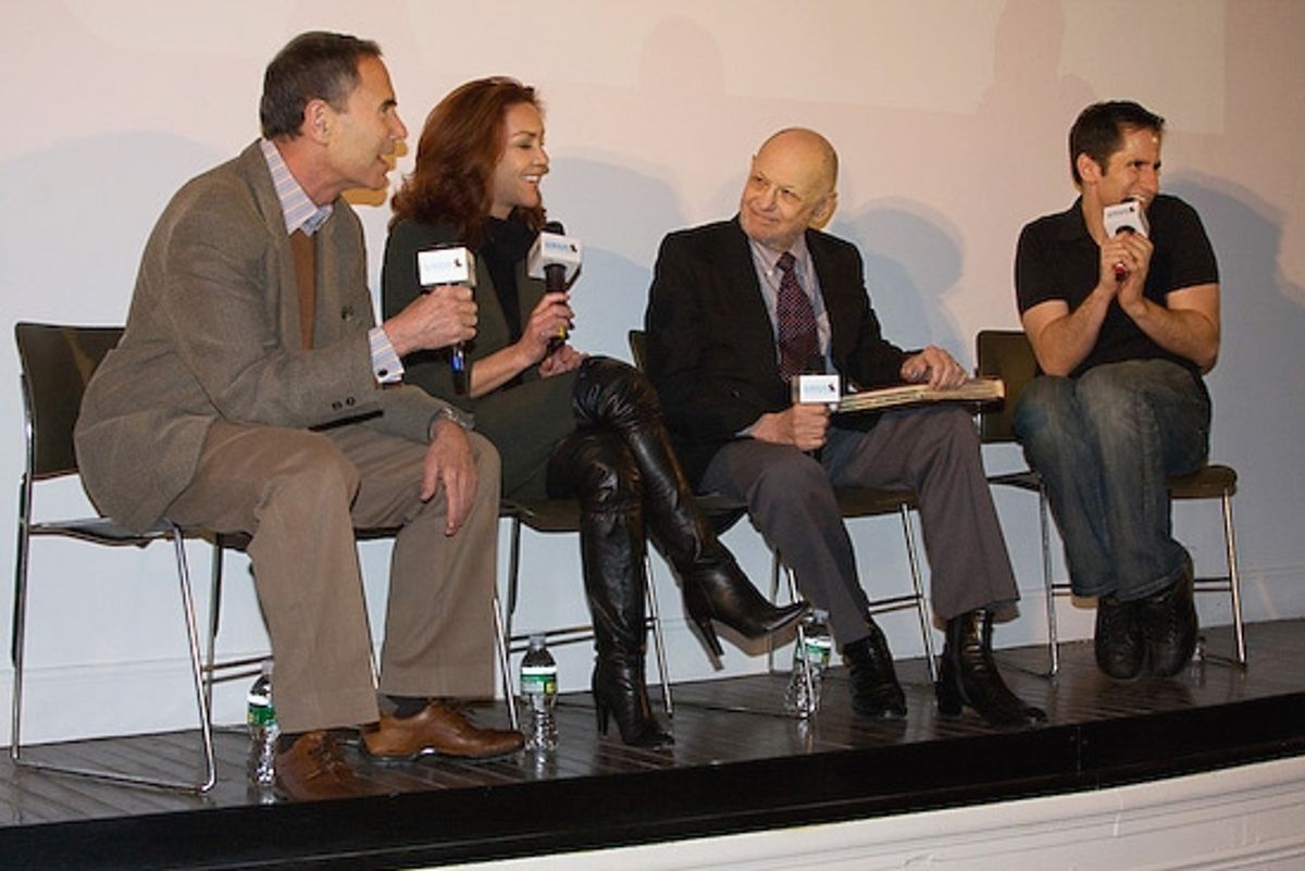Freddie Gershon, Andrea McArdle, Charles Strouse, and Seth Rudetsky at 'All About ANNIE' at SIRIUS Live on Broadway