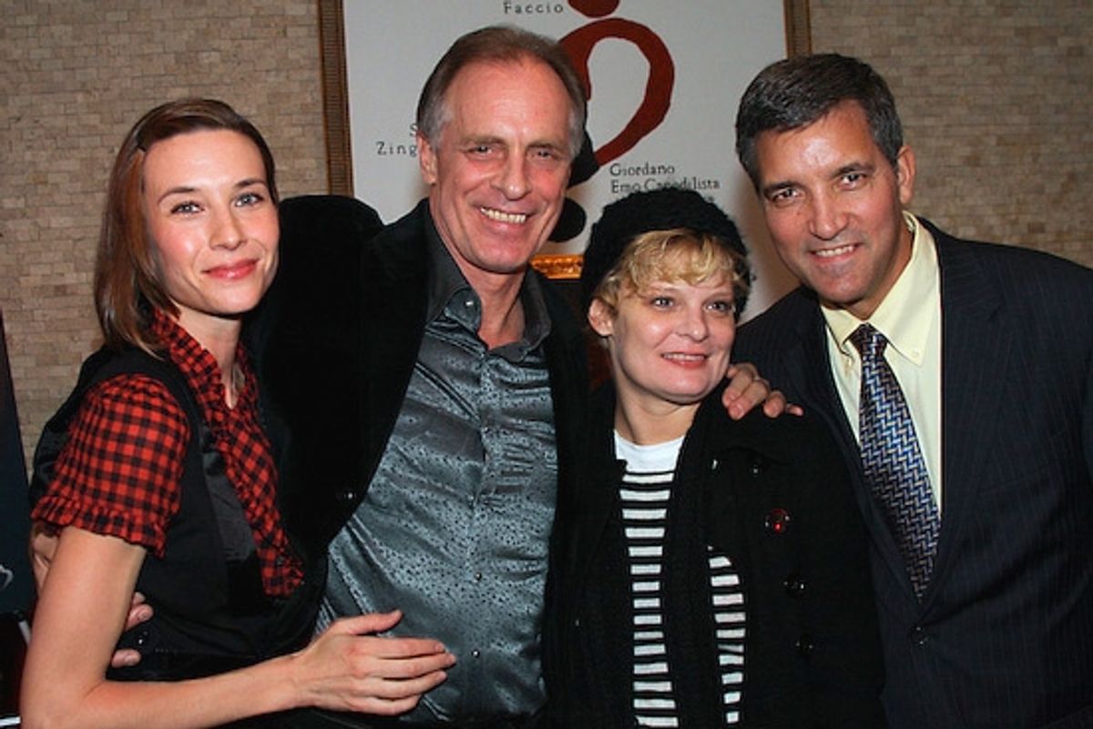 Hayley Dumond, Keith Carradine, Martha Plimpton, and Bruce Dimpflmaier at Keith Carradine Portrait Unveiled at Tony's DiNapoli