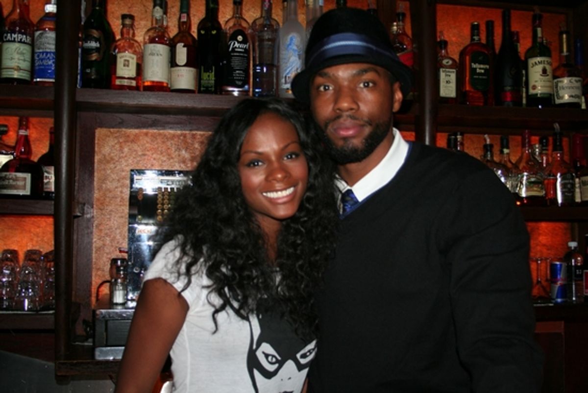 Tika Sumpter and Tobias Trivillion at Stockings With Care's 4th Annual 'Celebrity Bartending Night'