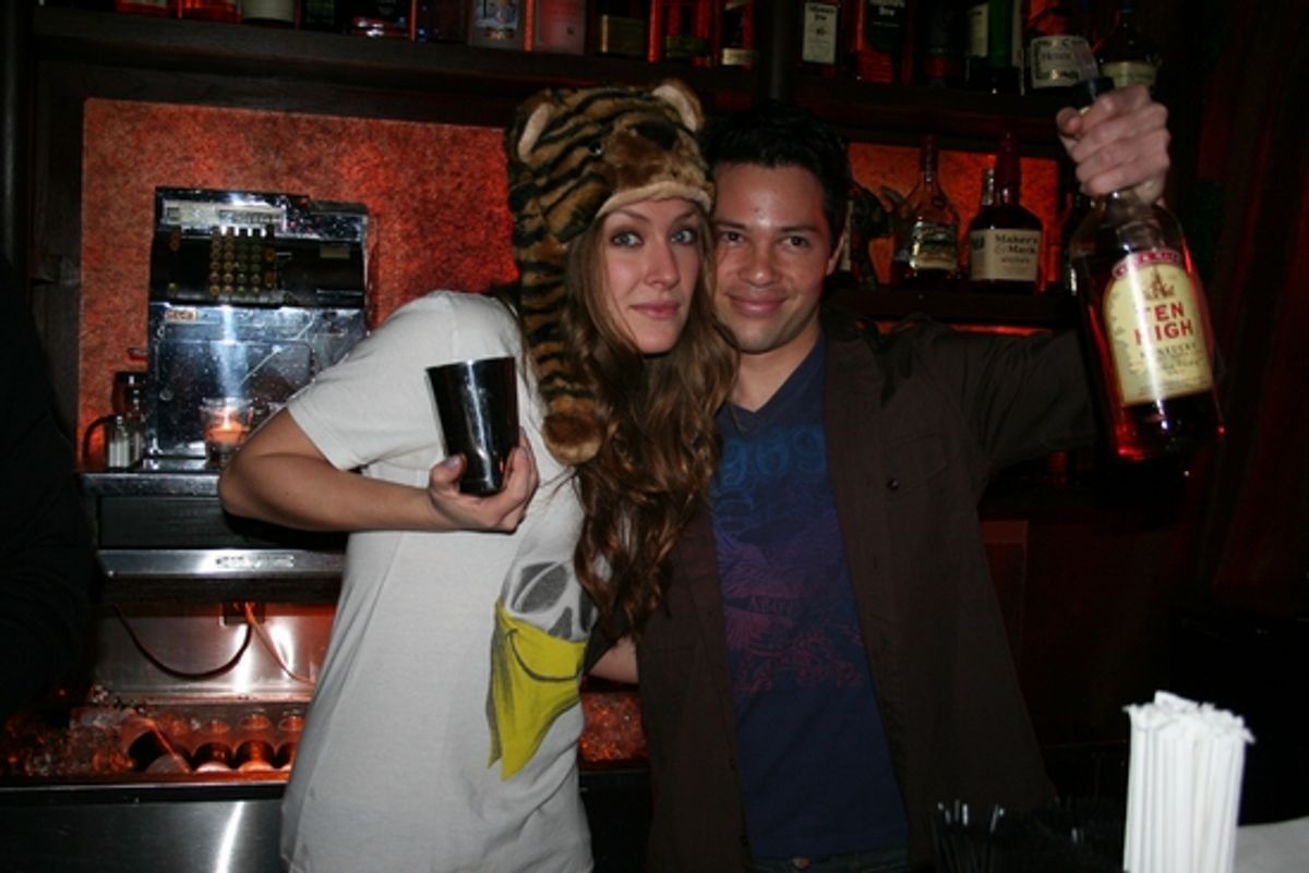 Beth Ann Bonner and Jason Tam at Stockings With Care's 4th Annual 'Celebrity Bartending Night'