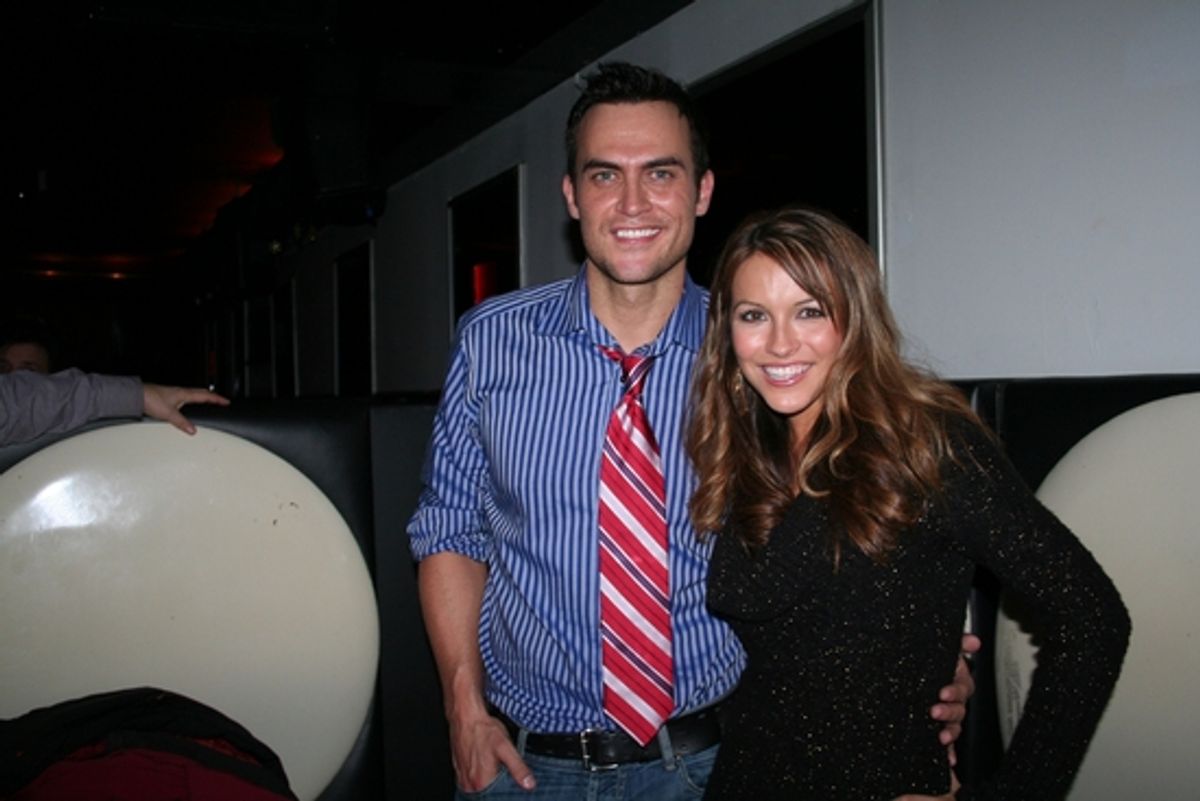 Cheyenne Jackson and Chriselle Stause (ABC's 'All My Children') at Stockings With Care's 4th Annual 'Celebrity Bartending Night'