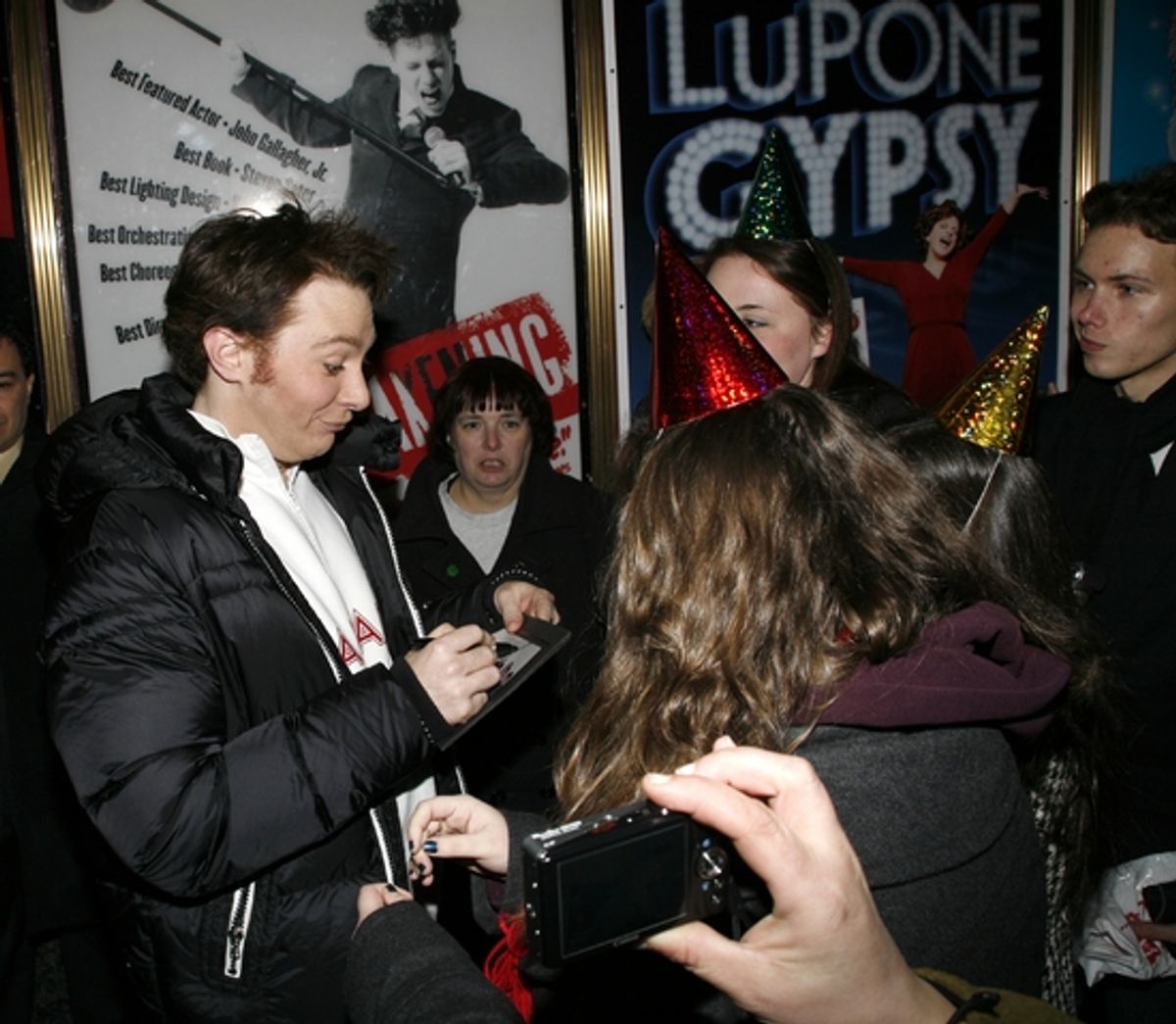 Clay Aiken greets the birthday party at 