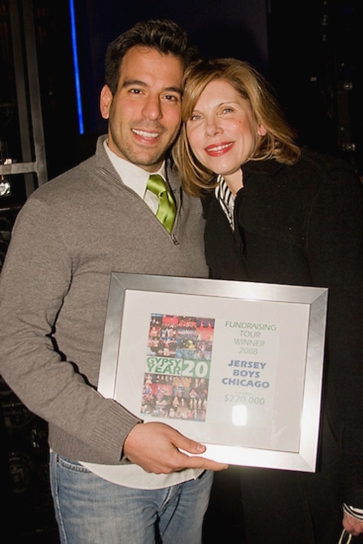 Christine Baranski with Jersey Boys Chicago representative Craig Laurie at 