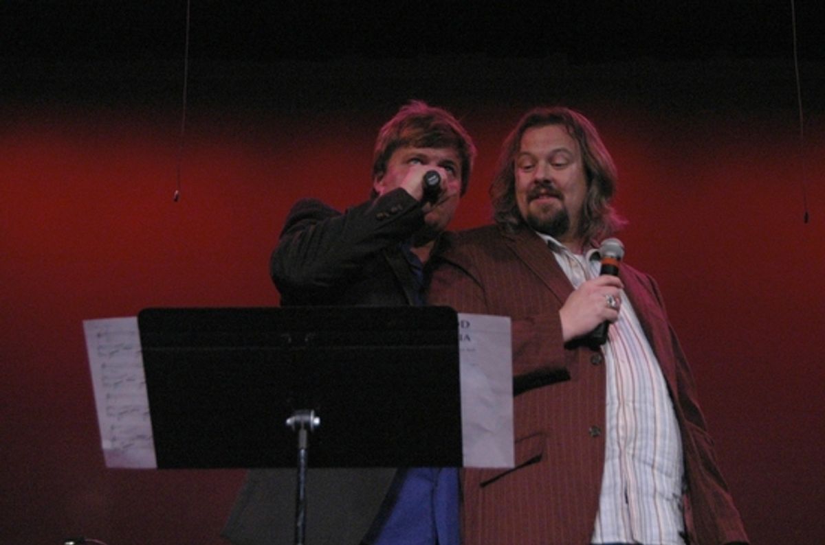 Rob Evan and Tad Wilson at Irvington's All Star Broadway Holiday Concert