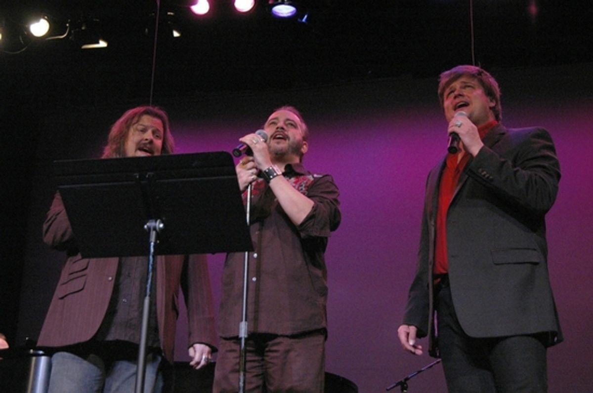 Tad Wilson,Danny Zolli and Rob Evan at Irvington's All Star Broadway Holiday Concert