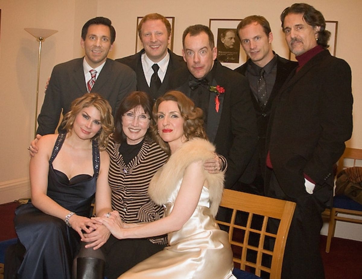 Michael Berresse, Hunter Bell, Charles Beale, Jeff Bowen, Chris Sarandon, Heidi Blickenstaff, Joanna Gleason, and Susan Blackwell at 