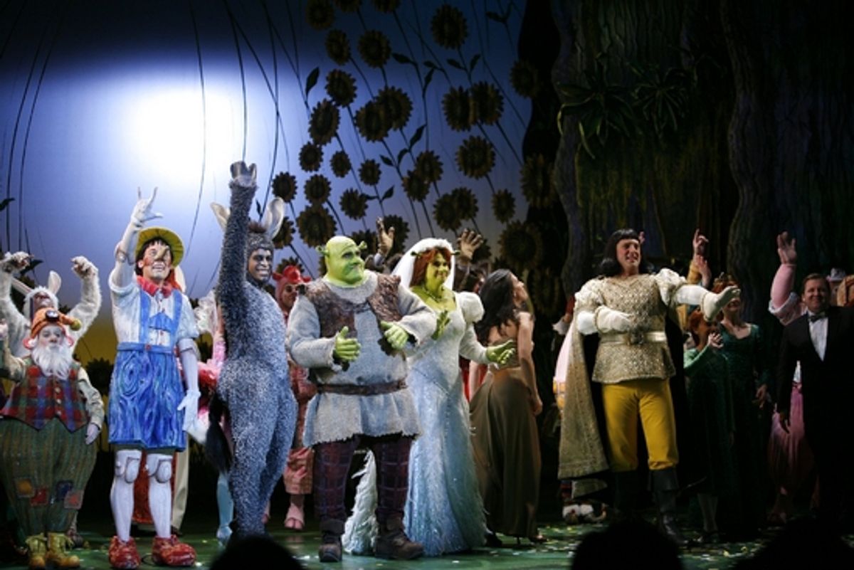 John Tartaglia, Daniel Breaker, Brian d'Arcy James, Sutton Foster and Christopher Sieber at 